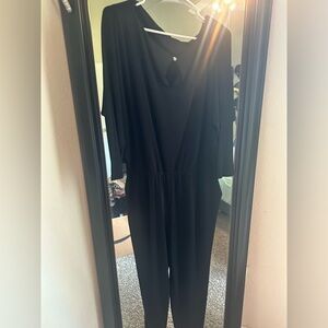 RALPH LAUREN BLACK LONG SLEEVE ROMPER WITH REMOVABLE GOLD BELT SIZE XL